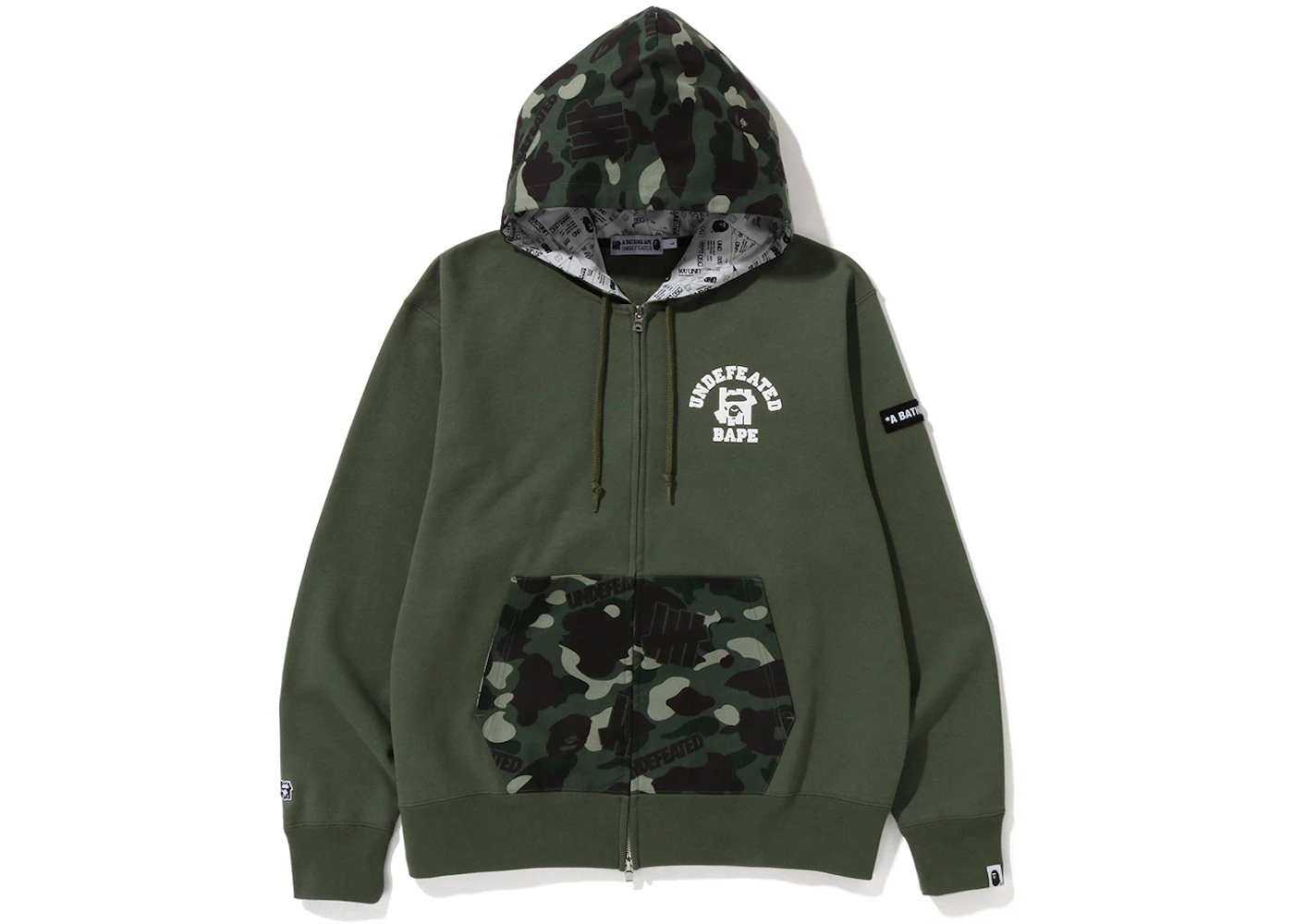 베이프(BAPE) | 베이프 X 언디피티드 컬러 카모 릴랙스드 집 후디 그린 | 트렌비